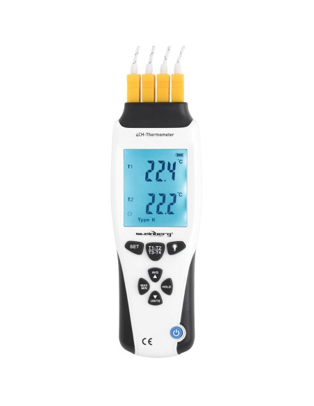 Termometras pramoninis temperatūros matuoklis 4 kanalų K/J LCD diapazonas -200 iki 1370 C Termometras pramoninis temperatūros matuoklis 4 kanalų K/J LCD diapazonas -200 iki 1370 C