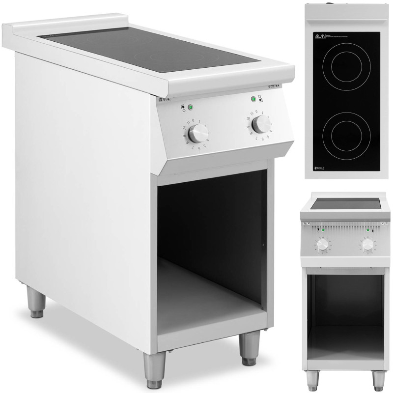 Atskirai pastatoma 2 degiklių indukcinė viryklė ant atviro pagrindo 400 V 8500 W