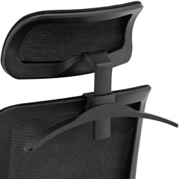 Ergonomiška biuro kėdė su tinkliniu atlošu, galvos atrama ir kabykla, aukštis 40-50 cm