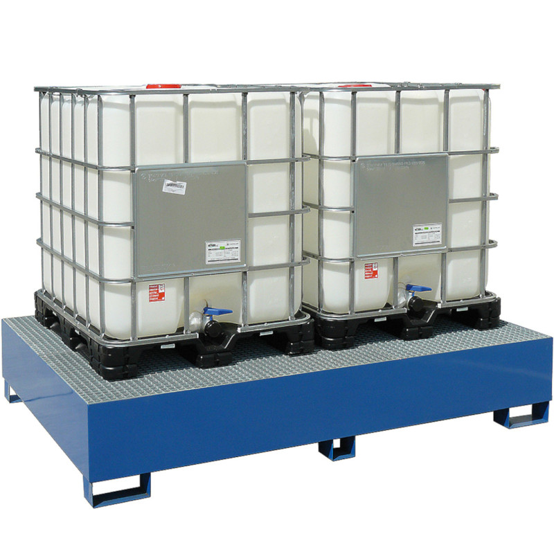 Gaudymo kubilas MAUZER 2 x 1000L padėklų konteinerio IBC bakui Gaudymo kubilas MAUZER 2 x 1000L padėklų konteinerio IBC bakui