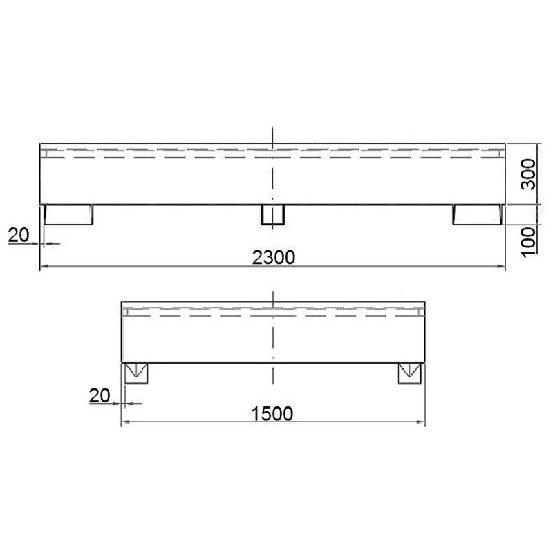 Gaudymo kubilas MAUZER 2 x 1000L padėklų konteinerio IBC bakui - cinkuotas