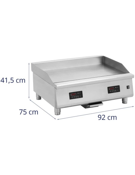 Indukcinės grotelės Lygi dviguba grilio plokštė 910 x 520 mm 2 x 6000 W Indukcinės grotelės Lygi dviguba grilio plokštė 910 x 520 mm 2 x 6000 W