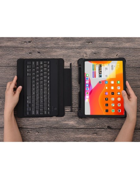 Dėklo dangtelis iPad Pro 11'' klaviatūros dėklui + juoda belaidė Bluetooth klaviatūra Dėklo dangtelis iPad Pro 11'' klaviatūros dėklui + juoda belaidė Bluetooth klaviatūra