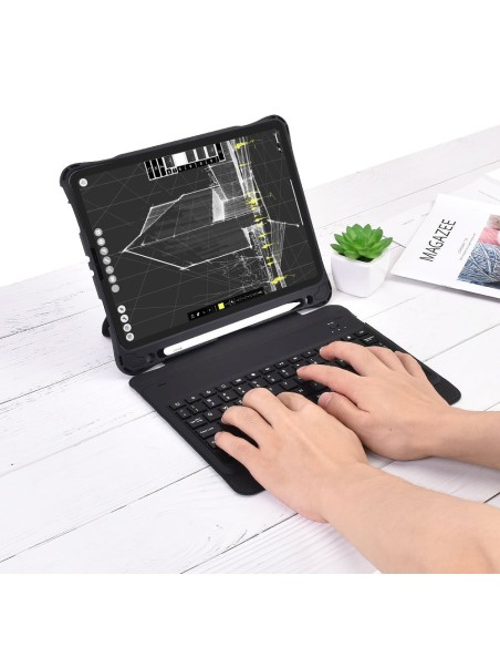 Dėklo dangtelis iPad Pro 11'' klaviatūros dėklui + juoda belaidė Bluetooth klaviatūra Dėklo dangtelis iPad Pro 11'' klaviatūros dėklui + juoda belaidė Bluetooth klaviatūra