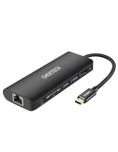 Prijungimo stoties adapterio šakotuvas USB Type C 6in1 100W PD juodas Prijungimo stoties adapterio šakotuvas USB Type C 6in1 100W PD juodas