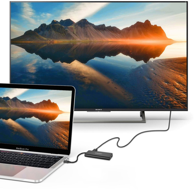 Prijungimo stoties adapterio šakotuvas USB Type C 6in1 100W PD juodas