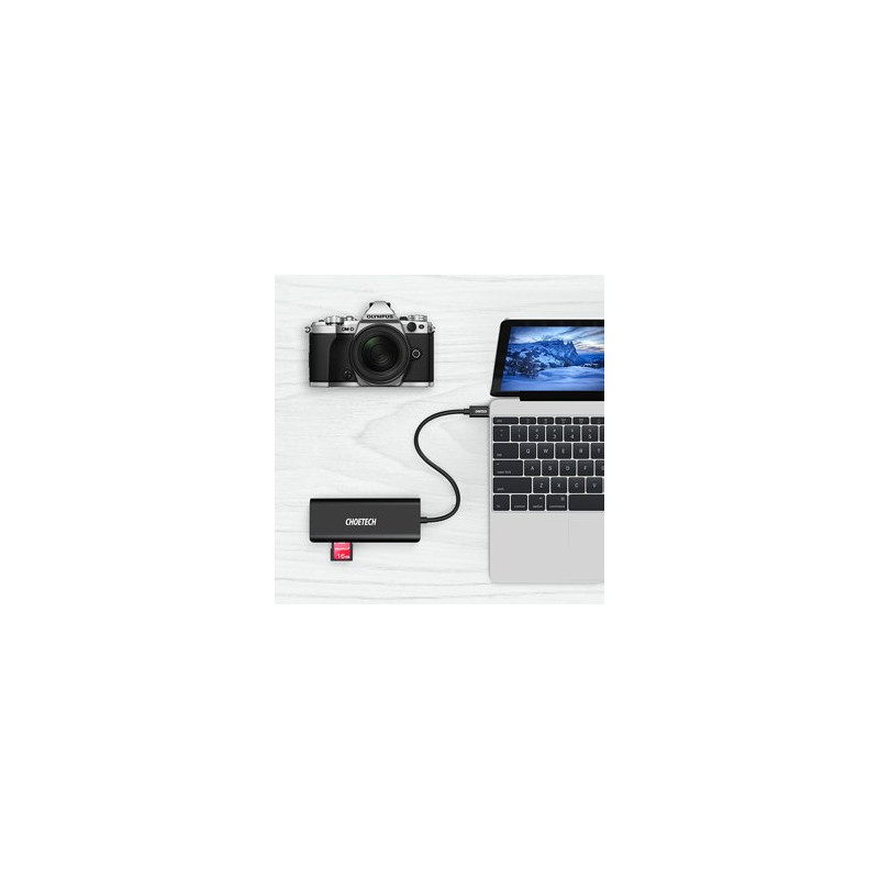 Prijungimo stoties adapterio šakotuvas USB Type C 6in1 100W PD juodas