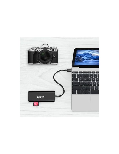Prijungimo stoties adapterio šakotuvas USB Type C 6in1 100W PD juodas Prijungimo stoties adapterio šakotuvas USB Type C 6in1 100W PD juodas