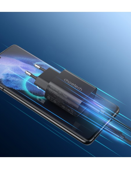 Greitas įkroviklis USB Type C 25W PPS PD juodas