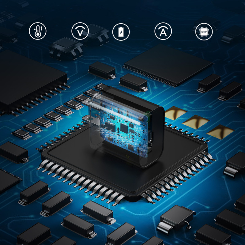 Greitas įkroviklis USB Type C 25W PPS PD juodas