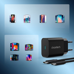 Greitas įkroviklis USB Type C 25W PPS PD juodas