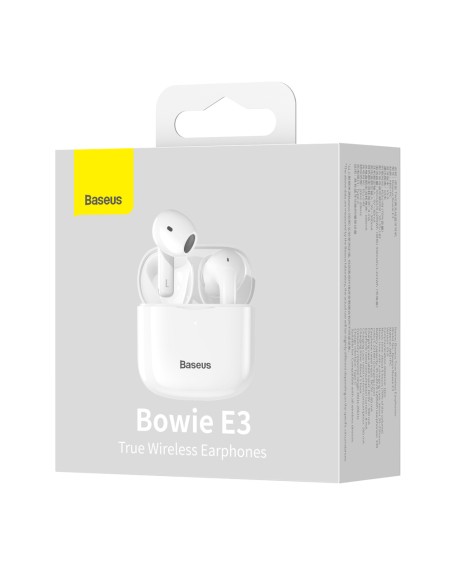 Belaidės Bluetooth 5.0 TWS į ausis įdedamos ausinės, atsparios vandeniui IP64 E3 baltos spalvos Belaidės Bluetooth 5.0 TWS į ausis įdedamos ausinės, atsparios vandeniui IP64 E3 baltos spalvos