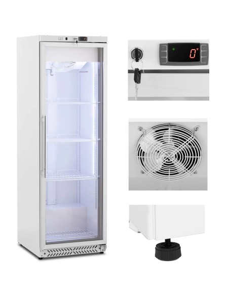 Šaldytuvas stiklinis maitinimo šaldytuvas 4 lentynos 380 l 215 W