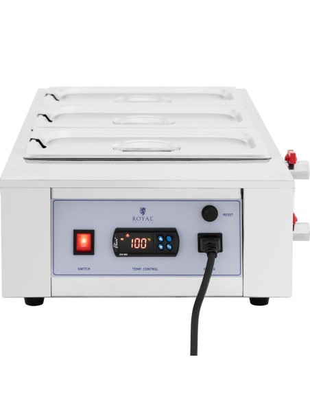 Elektrinis padažo šokoladinis šildytuvas 3 x 3,2 l 1500 W Elektrinis padažo šokoladinis šildytuvas 3 x 3,2 l 1500 W