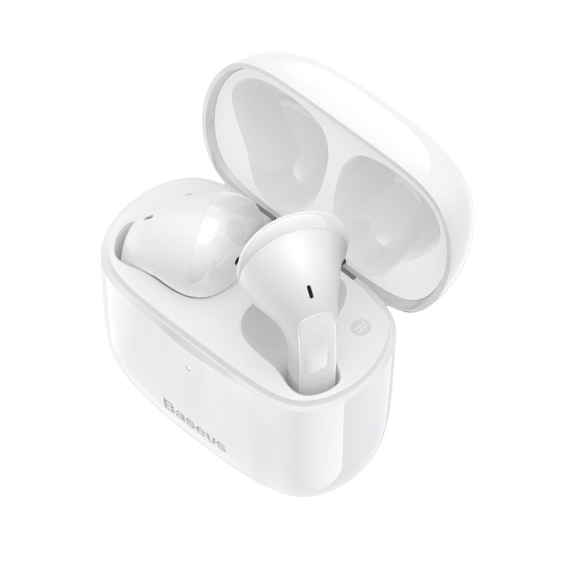 Belaidės Bluetooth 5.0 TWS į ausis įdedamos ausinės, atsparios vandeniui IP64 E3 baltos spalvos