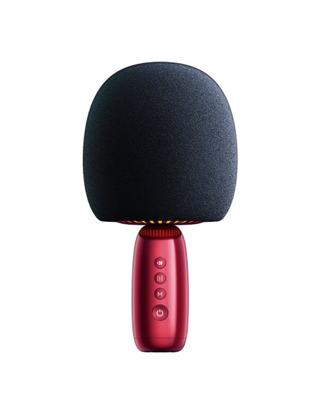 Belaidis karaoke mikrofonas su Bluetooth 5.0 garsiakalbiu raudona Belaidis karaoke mikrofonas su Bluetooth 5.0 garsiakalbiu raudona