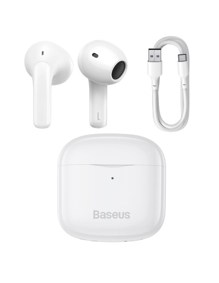 Belaidės Bluetooth 5.0 TWS į ausis įdedamos ausinės, atsparios vandeniui IP64 E3 baltos spalvos Belaidės Bluetooth 5.0 TWS į ausis įdedamos ausinės, atsparios vandeniui IP64 E3 baltos spalvos