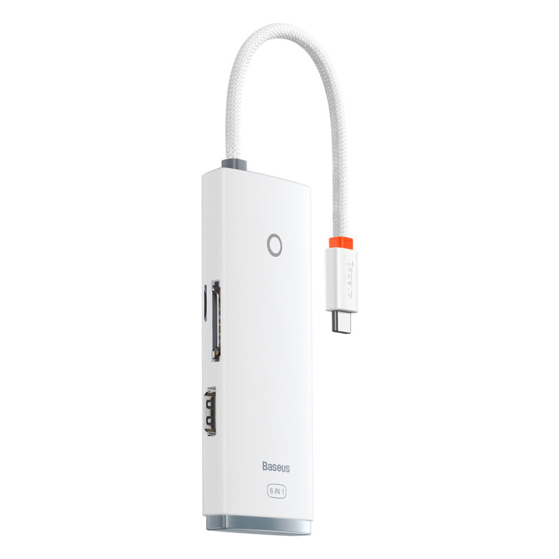 „Lite“ serijos daugiafunkcis HUB USB-C 2 x USB 3.0 USB-C HDMI 1.4 SD-TF baltas