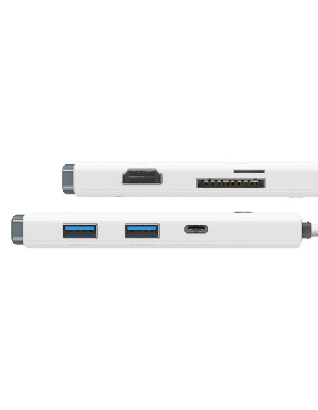 „Lite“ serijos daugiafunkcis HUB USB-C 2 x USB 3.0 USB-C HDMI 1.4 SD-TF baltas „Lite“ serijos daugiafunkcis HUB USB-C 2 x USB 3.0 USB-C HDMI 1.4 SD-TF baltas
