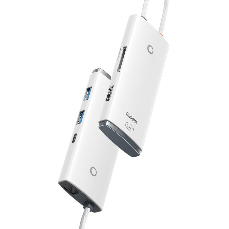 „Lite“ serijos daugiafunkcis HUB USB-C 2 x USB 3.0 USB-C HDMI 1.4 SD-TF baltas