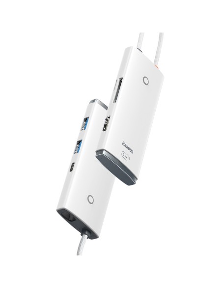 „Lite“ serijos daugiafunkcis HUB USB-C 2 x USB 3.0 USB-C HDMI 1.4 SD-TF baltas „Lite“ serijos daugiafunkcis HUB USB-C 2 x USB 3.0 USB-C HDMI 1.4 SD-TF baltas