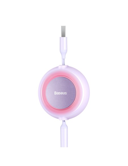 Bright Mirror 2 kabelis 3in1 kabelis A tipo USB microUSB + iPhone Lightning + USB-C 3.5A 1.1m violetinė Bright Mirror 2 kabelis 3in1 kabelis A tipo USB microUSB + iPhone Lightning + USB-C 3.5A 1.1m violetinė