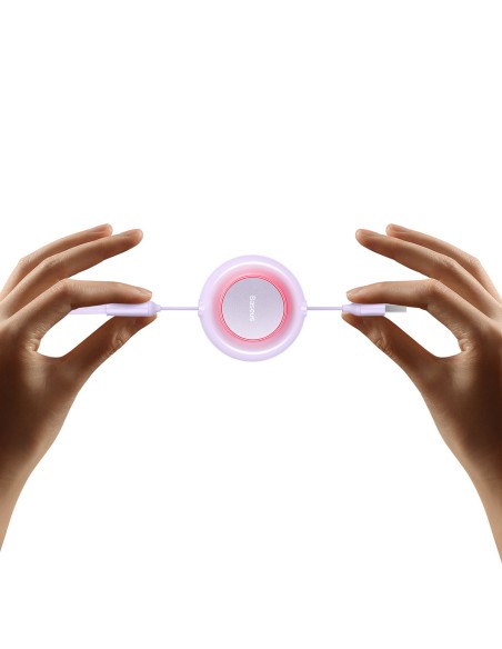 Bright Mirror 2 kabelis 3in1 kabelis A tipo USB microUSB + iPhone Lightning + USB-C 3.5A 1.1m violetinė Bright Mirror 2 kabelis 3in1 kabelis A tipo USB microUSB + iPhone Lightning + USB-C 3.5A 1.1m violetinė