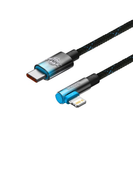 Kampinis laidas Maitinimo laidas su šoniniu USB-C kištuku iPhone Lightning 2m 20W mėlynas