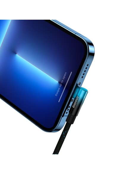 Kampinis laidas Maitinimo laidas su šoniniu USB-C kištuku iPhone Lightning 2m 20W mėlynas