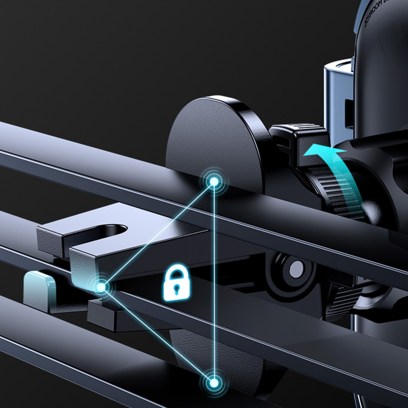 Gravitacinis automobilinis laikiklis išmaniajam telefonui pilkoms ventiliacijos grotelėms