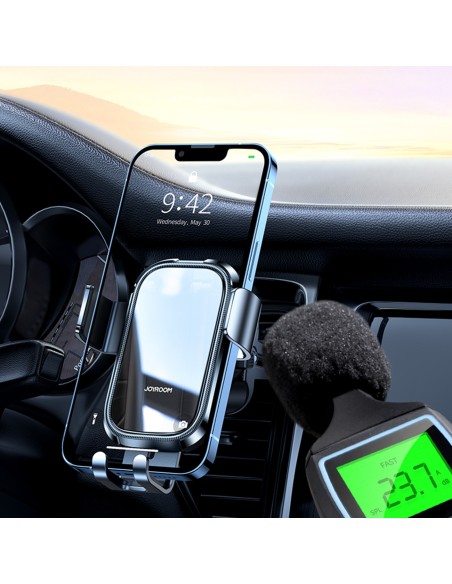 Gravitacinis automobilinis laikiklis išmaniajam telefonui pilkoms ventiliacijos grotelėms Gravitacinis automobilinis laikiklis išmaniajam telefonui pilkoms ventiliacijos grotelėms