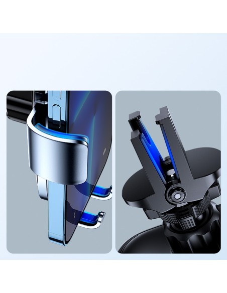 Gravitacinis automobilinis laikiklis išmaniajam telefonui pilkoms ventiliacijos grotelėms Gravitacinis automobilinis laikiklis išmaniajam telefonui pilkoms ventiliacijos grotelėms