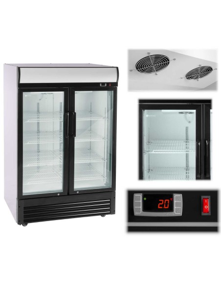 Šaldytuvas šaldytuvas dvigubo stiklo gėrimų spintelė 2-8C 880L