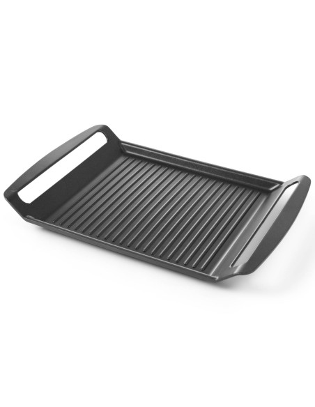 Grilio plokštė su grioveliais indukcinėms viryklėms TEFLON 39x26cm - HENDI 629130