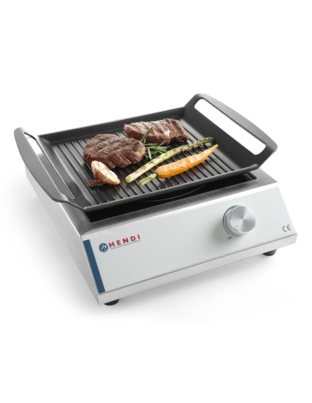 Grilio plokštė su grioveliais indukcinėms viryklėms TEFLON 39x26cm - HENDI 629130