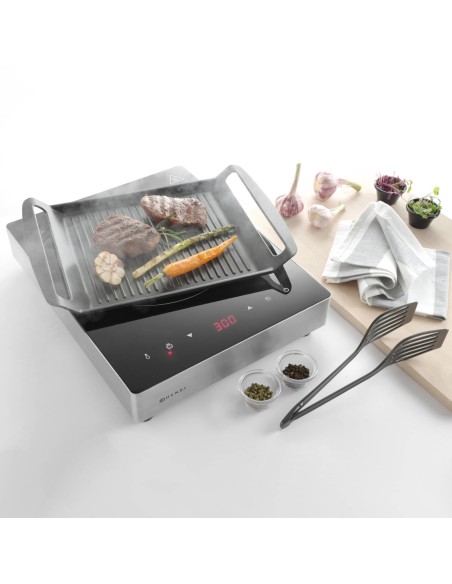 Grilio plokštė su grioveliais indukcinėms viryklėms TEFLON 39x26cm - HENDI 629130