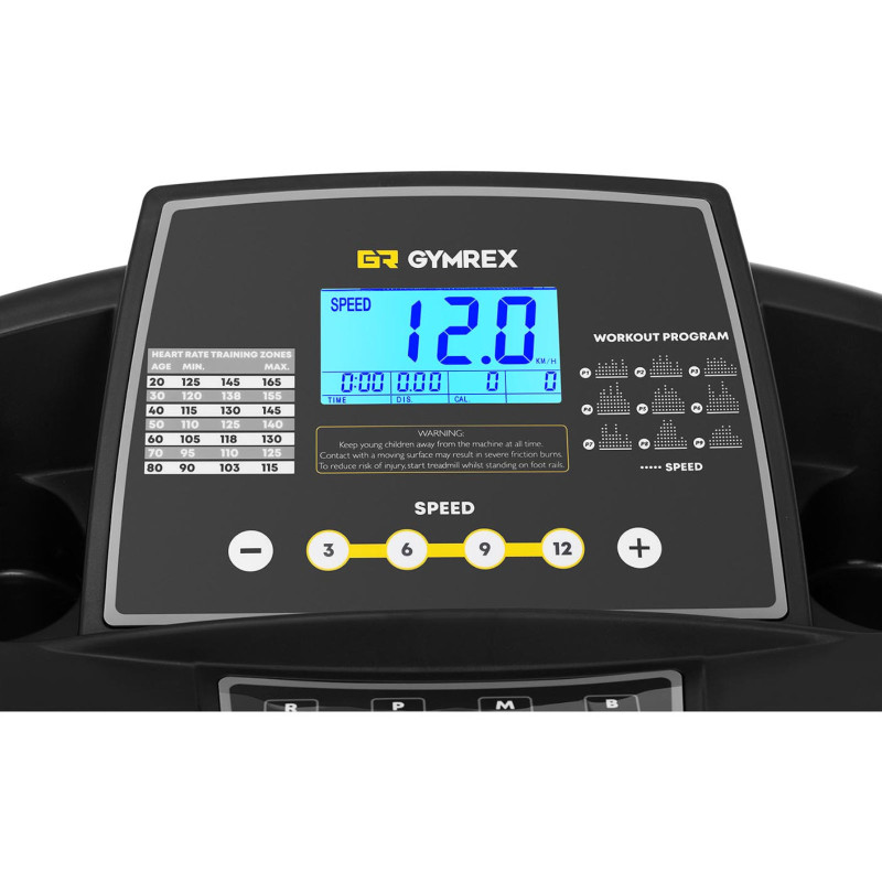 Gymrex LCD 120 kg 12 km/h elektrinis bėgimo takelis