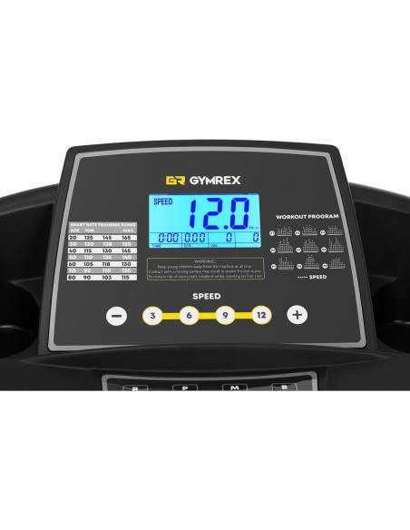 Gymrex LCD 120 kg 12 km/h elektrinis bėgimo takelis Gymrex LCD 120 kg 12 km/h elektrinis bėgimo takelis