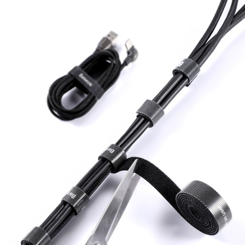 Kabelių tvarkyklė Velcro juosta Velcro 1m juoda