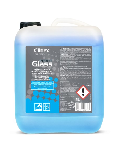 CLINEX PROFIT Glass 5L yra efektyvus koncentratas stiklo, veidrodžių ir nerūdijančio plieno valymui. CLINEX PROFIT Glass 5L yra efektyvus koncentratas stiklo, veidrodžių ir nerūdijančio plieno valymui.