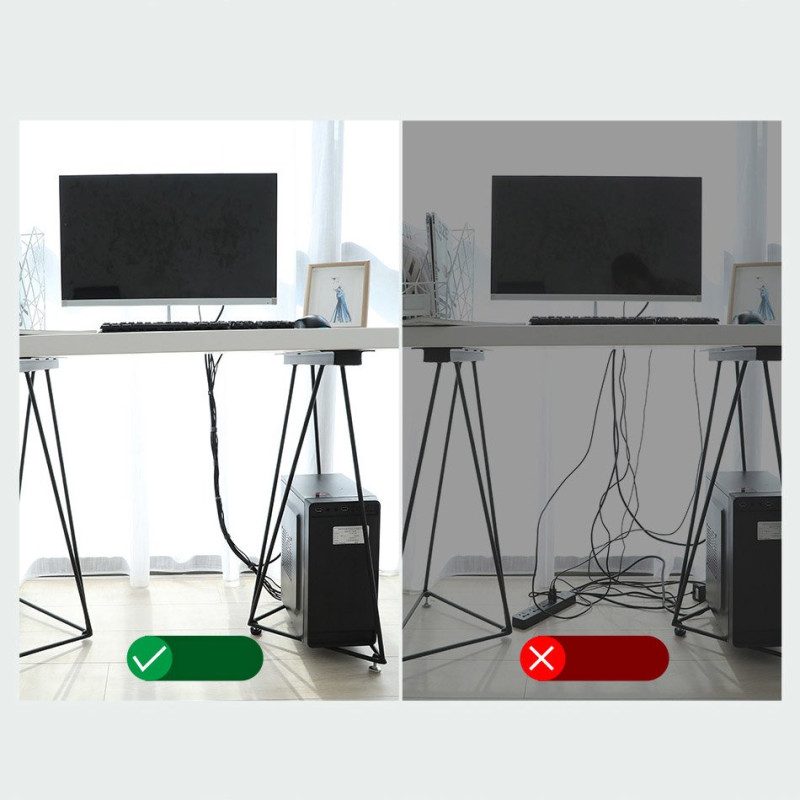 Kabelių tvarkyklė Velcro juosta Velcro 1m juoda