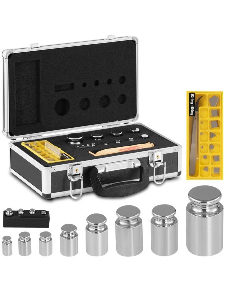 Standartiniai svėrimo svoriai kalibravimo masės svarstyklėms OIML klasė E2 1-500 g SET 24 el Standartiniai svėrimo svoriai kalibravimo masės svarstyklėms OIML klasė E2 1-500 g SET 24 el