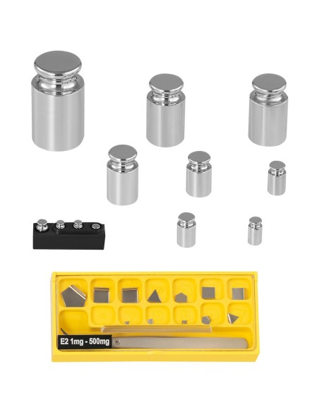 Standartiniai svėrimo svoriai kalibravimo masės svarstyklėms OIML klasė E2 1-500 g SET 24 el Standartiniai svėrimo svoriai kalibravimo masės svarstyklėms OIML klasė E2 1-500 g SET 24 el