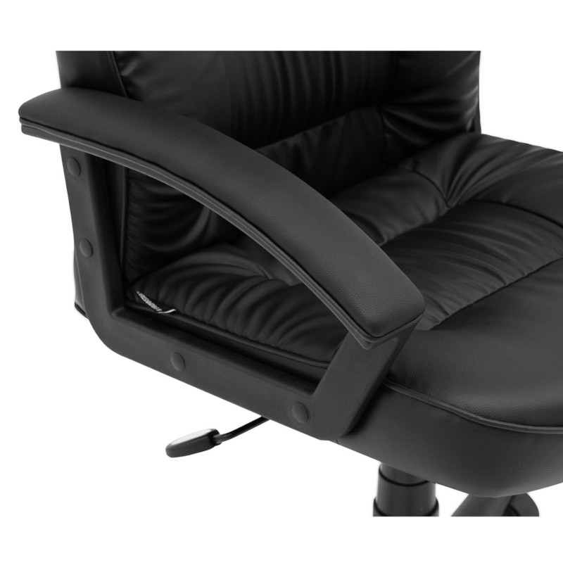 Reguliuojama pasukama biuro kėdė fotelis EKO ODA iki 100 kg JUODA