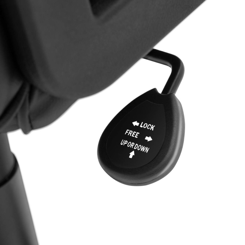 Reguliuojama pasukama biuro kėdė fotelis EKO ODA iki 100 kg JUODA