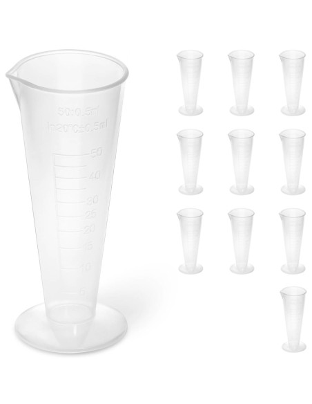 Plastikinė laboratorinė stiklinė su padalomis 50 ml - 10 vnt. Plastikinė laboratorinė stiklinė su padalomis 50 ml - 10 vnt.