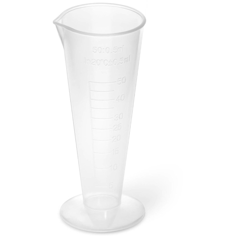 Plastikinė laboratorinė stiklinė su padalomis 50 ml - 10 vnt.