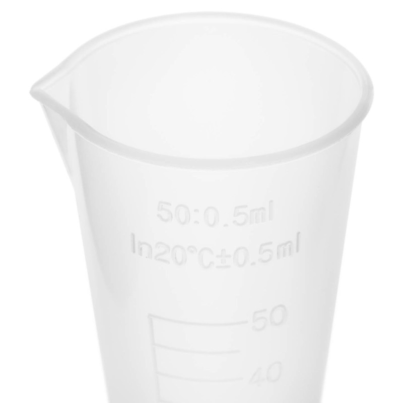 Plastikinė laboratorinė stiklinė su padalomis 50 ml - 10 vnt.