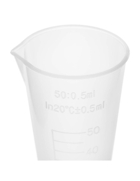 Plastikinė laboratorinė stiklinė su padalomis 50 ml - 10 vnt. Plastikinė laboratorinė stiklinė su padalomis 50 ml - 10 vnt.