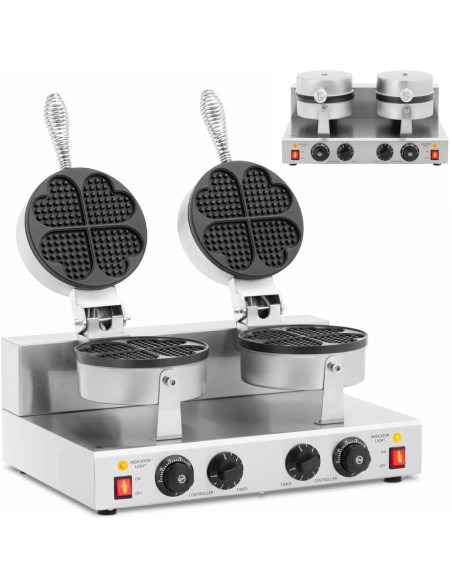 Vaflinė širdelės formos dviguba dia. 2 x 180 mm 2 x 1000 W Vaflinė širdelės formos dviguba dia. 2 x 180 mm 2 x 1000 W